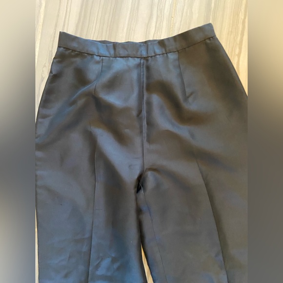 Robbie Bee Black 100% Silk Pants Side Zip w/ ankle slit Size 8 - Picture 2 of 10